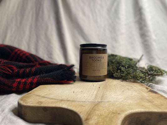 Baggins & Took Candle - Irene Faith Store products/david - goliath products/the - garden /products/monthly - glow - candle - subscription lean - burning coconut wax candle giftforher woodenwick cottonw