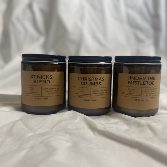 Christmas Candle Collection - Irene Faith Store products/david - goliath products/the - garden /products/monthly - glow - candle - subscription lean - burning coconut wax candle giftforher woodenwick cottonw
