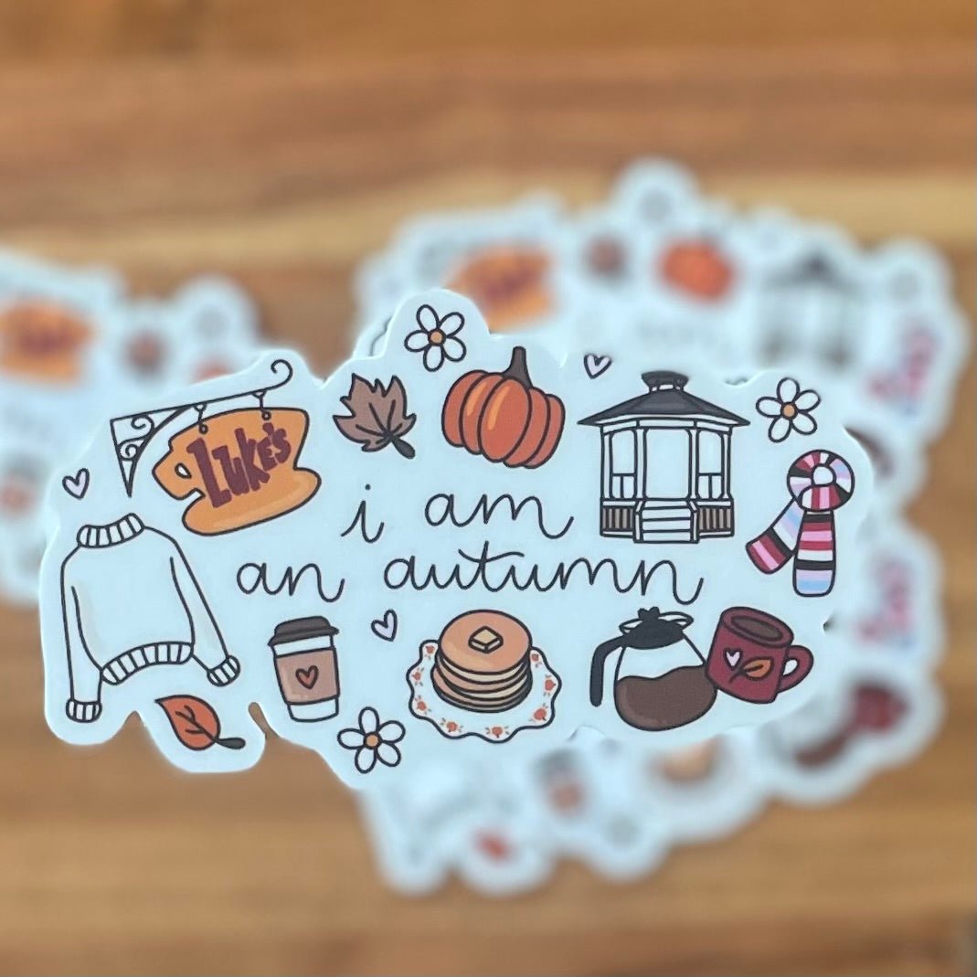 I'm an Autumn Gilmore Girls Sticker - Irene Faith Store products/david-goliath products/the-garden /products/monthly-glow-candle-subscription lean-burning coconut wax candle giftforher woodenwick cottonw