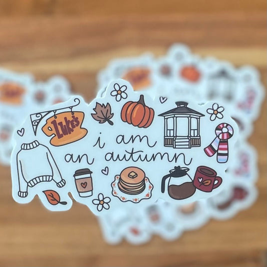 I'm an Autumn Gilmore Girls Sticker - Irene Faith Store products/david-goliath products/the-garden /products/monthly-glow-candle-subscription lean-burning coconut wax candle giftforher woodenwick cottonw